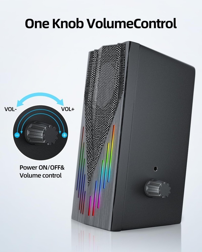 2 Computer Speakers USB Powered 3 5 mm AUX Bluetooth Speakers for Desk