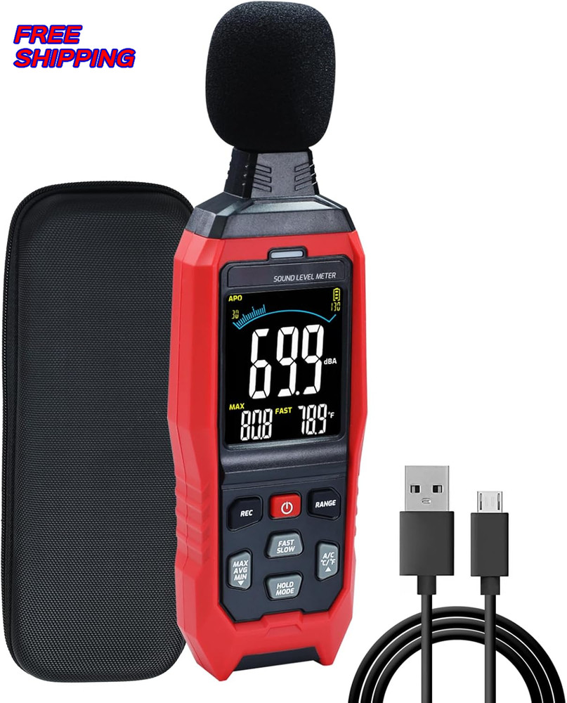 Sound Level Meter Data Logger Decibel Meter with Record Function Portable Noise