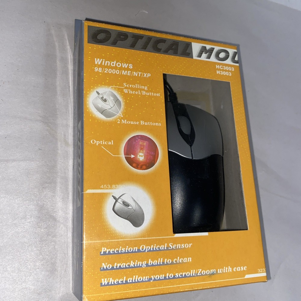 ADESSO Optical Computer Mouse HC3003 H3003 Wired USB Connection NEW in Package!