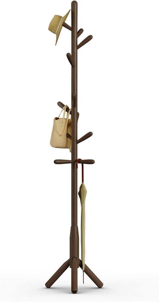 Solid Wood Coat Ra, Freestanding Tree-Shaped Coat Ra Hooks, Main Pole