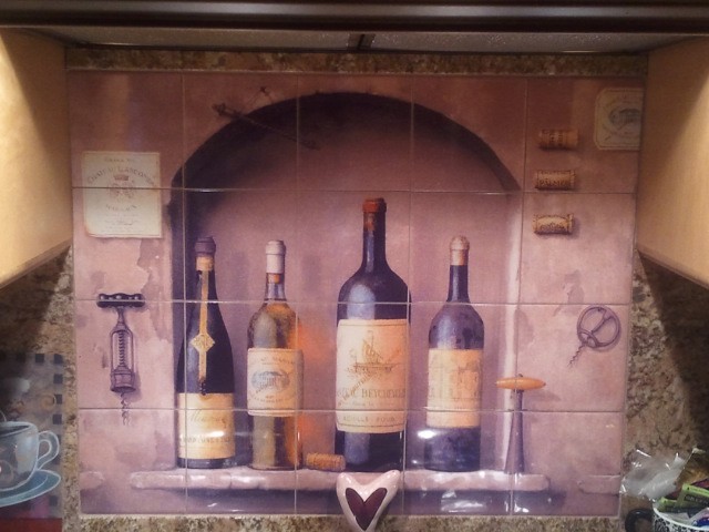 Art Mural Ceramic Wine Decor Backsplash Bath Tile #318