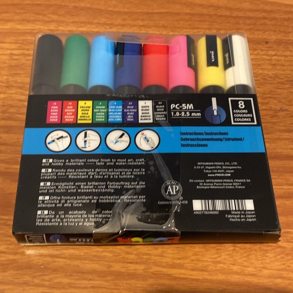 PC-5M Medium Bullet Paint Marker Set (8-Colors)