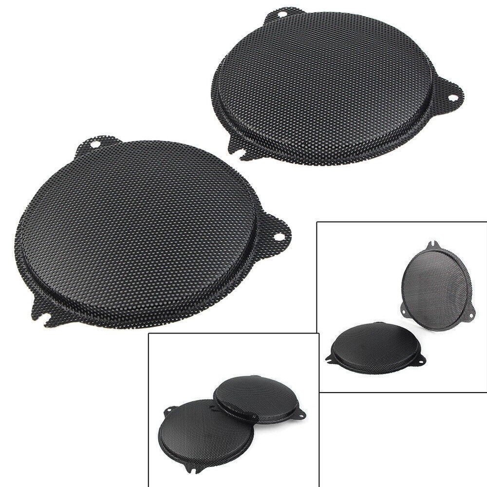 Pair Front Mesh Speaker Grills Black For Harley Electra Glide 2014-2018 2015 16