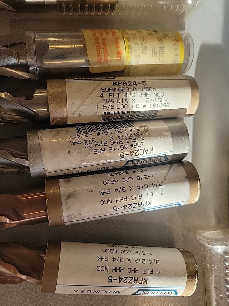 3/4 Weldon Crest-kut Endmill Lot And Others