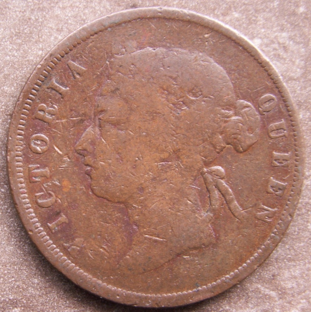 STRAITS SETTLEMENTS 1872 HALF CENT & ONE CENT PAIR SCARCE