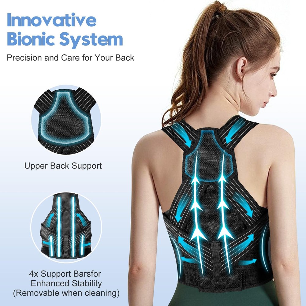 Posture Corrector for Men with Bionic System - Upgraded Back Brace, Adjustabl...