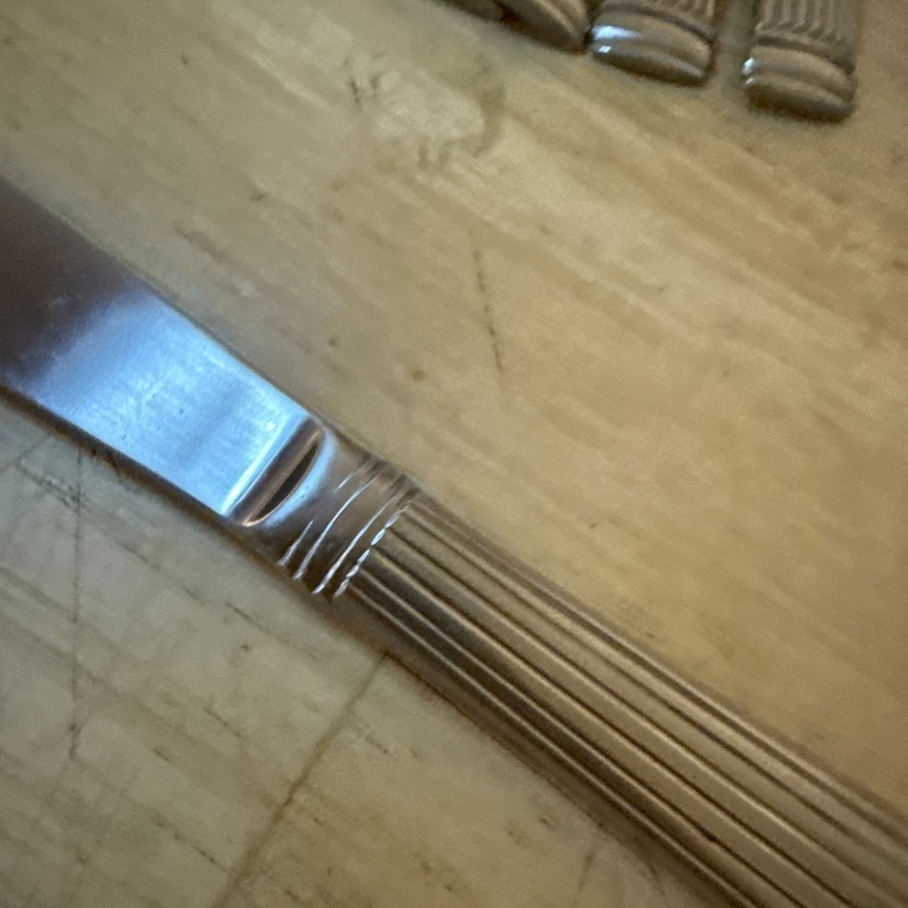 52 Pc Reed & Barton Crestwood Flatware Stainless Ribbed China Glossy Replacement