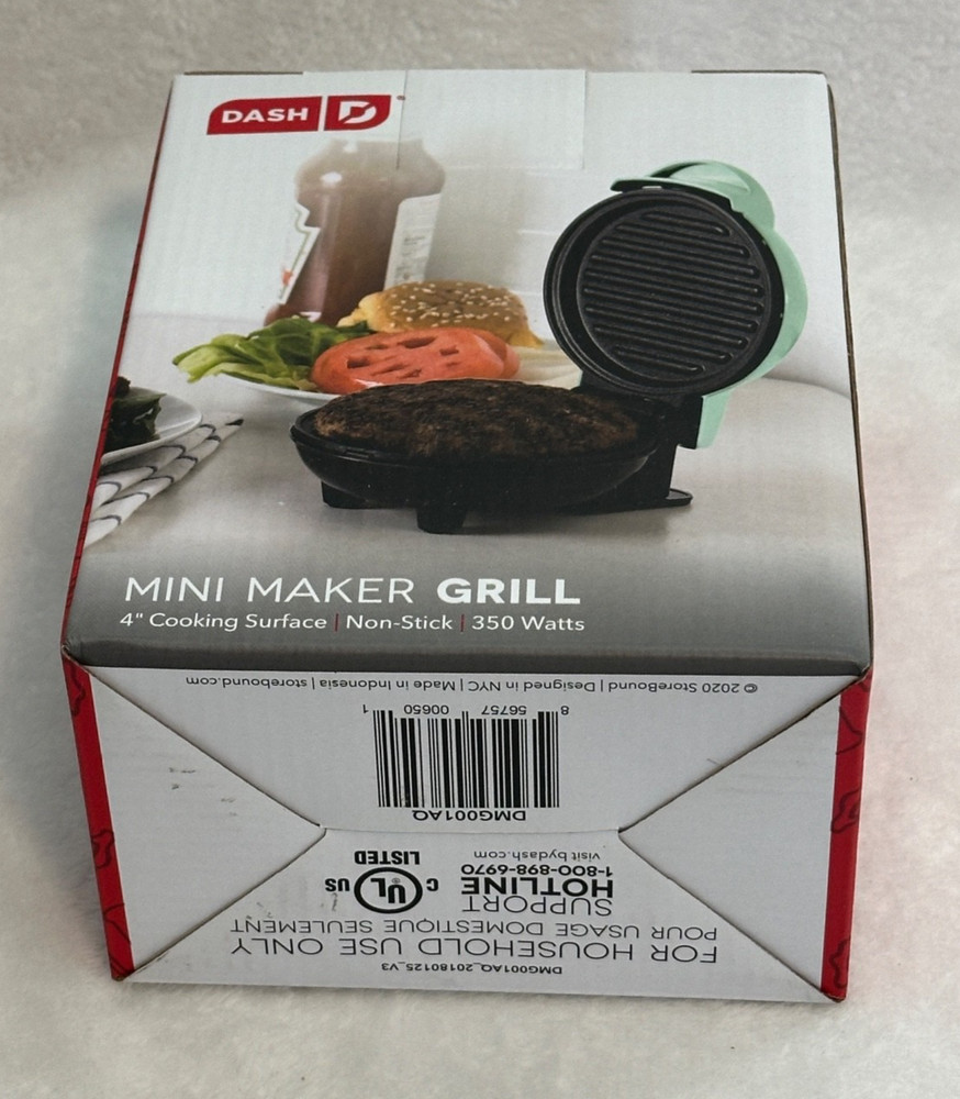 Dash Mini Maker Portable Grill Machine 4” Non Stick - New!