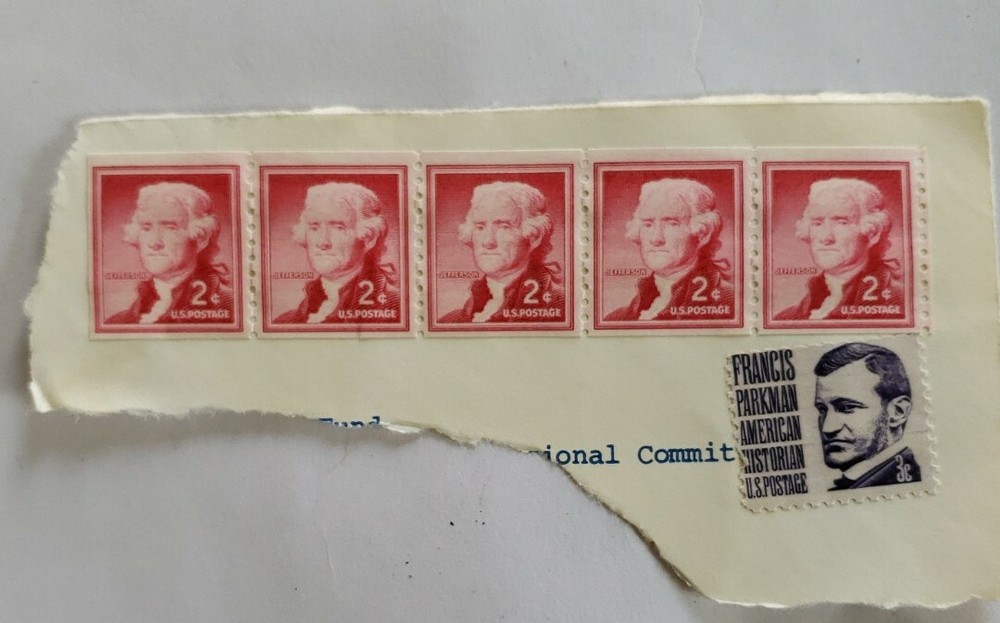 Rare Thomas Jefferson Vintage 2 Cent Stamp Red