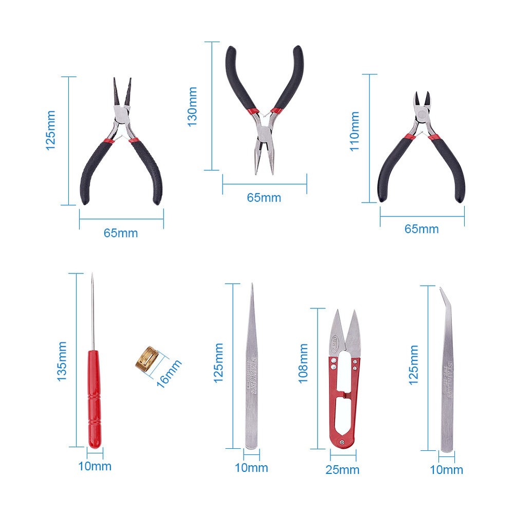 8pcs/set Beading Tool Kit Bead & Jewelry Making Bead Work Tools Beaders Package