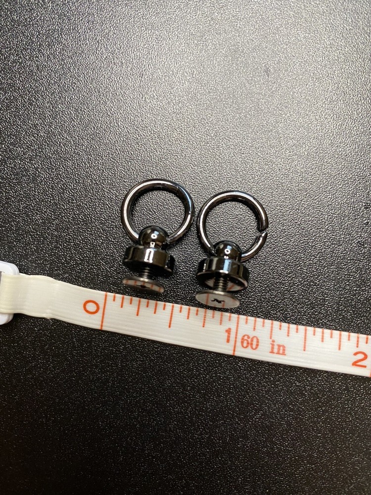 2Pcs Gunmetal Brass Rivet Button Ball Studs Rivets D Ring DIY