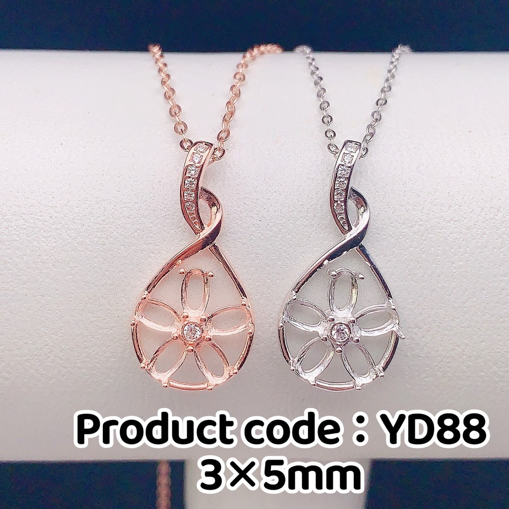 Silver 925 pendant empty setting, DIY blank setting YD88