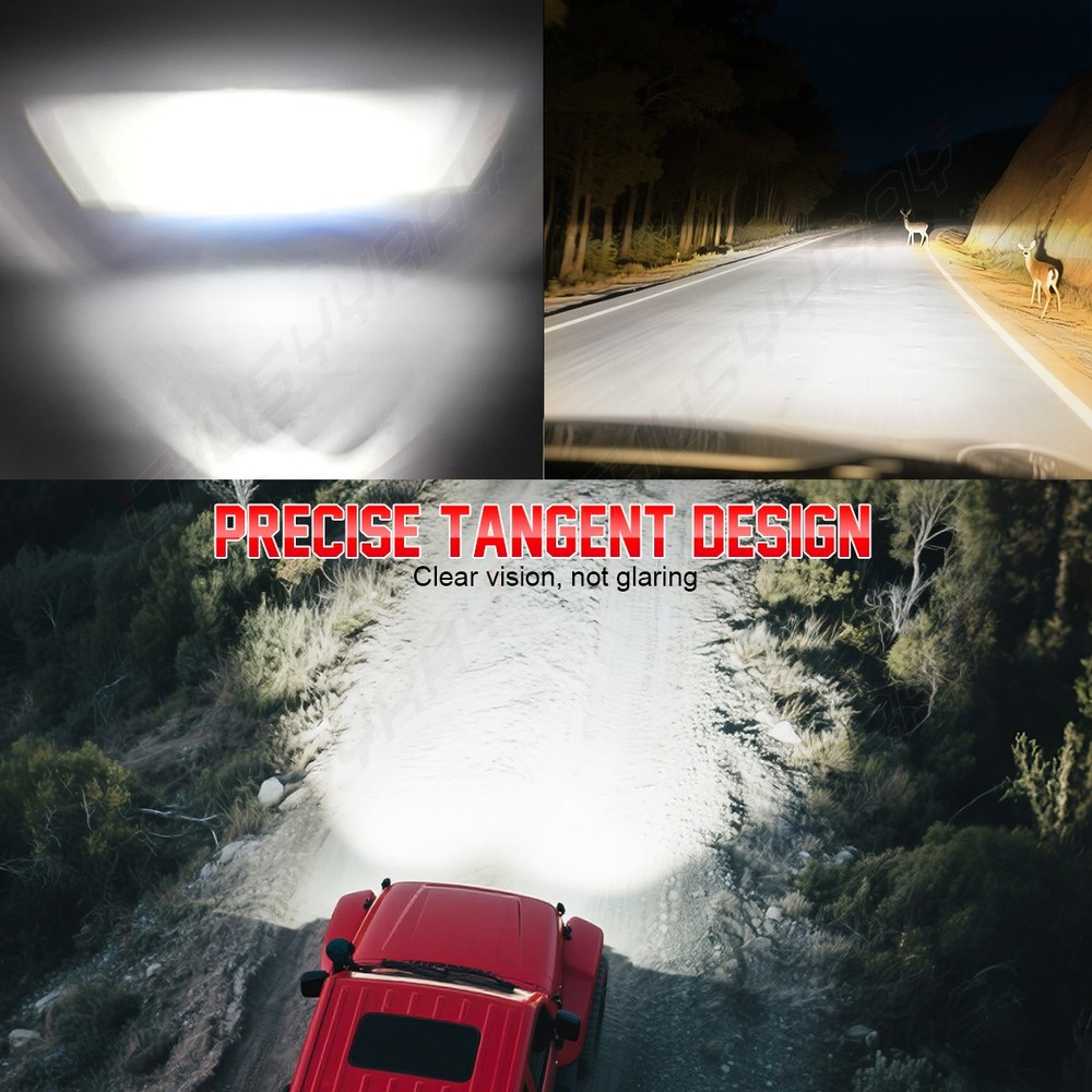 Front Bumper License Plate Mount Bracket Holder & 4pcs Led Work Light Bar White