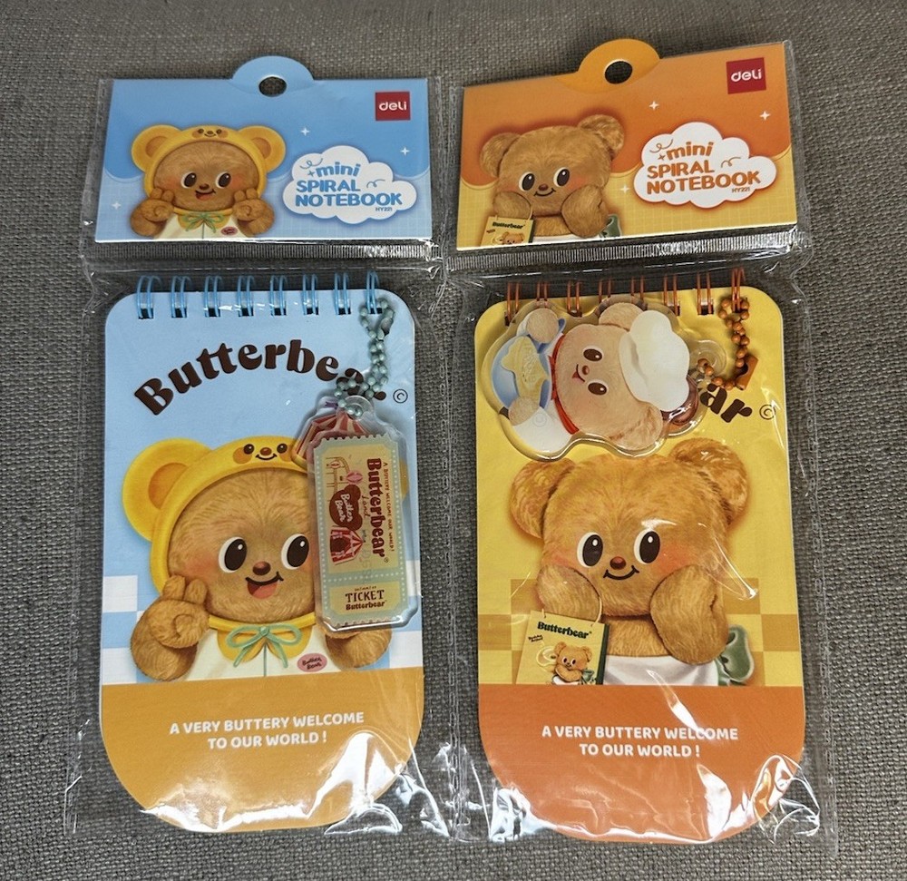 Butterbear Multi-Colored Mini Spiral Notebook Set - Set of 2