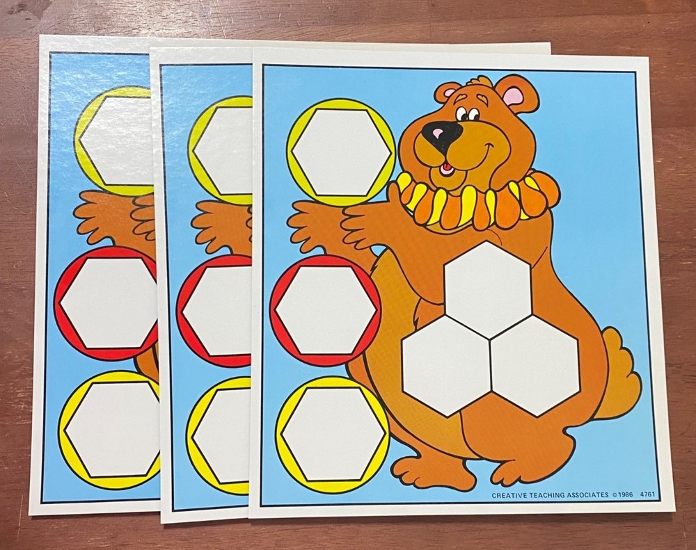 Vintage 80s Shape Up Game Homeschool Preschool Elementary Patterns Crafting