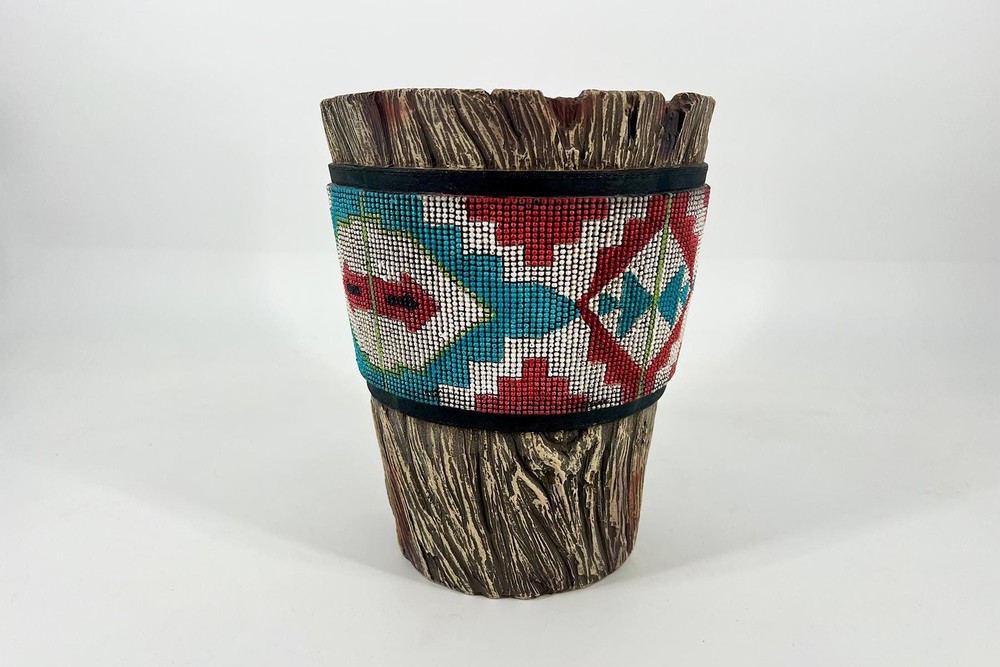 Beautifully Beaded Waste Basket