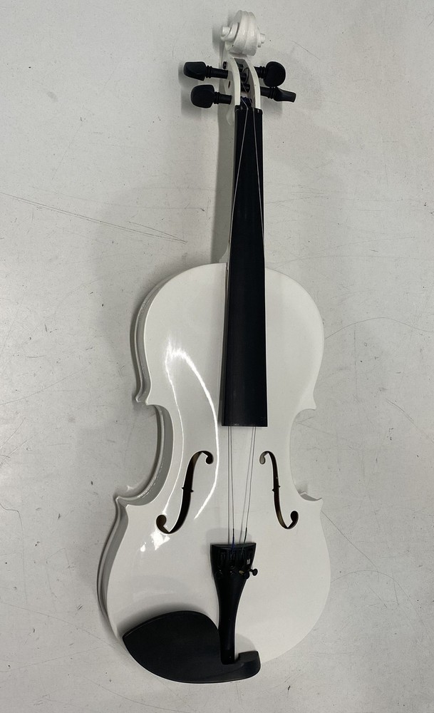 White Violin With Bow and Case