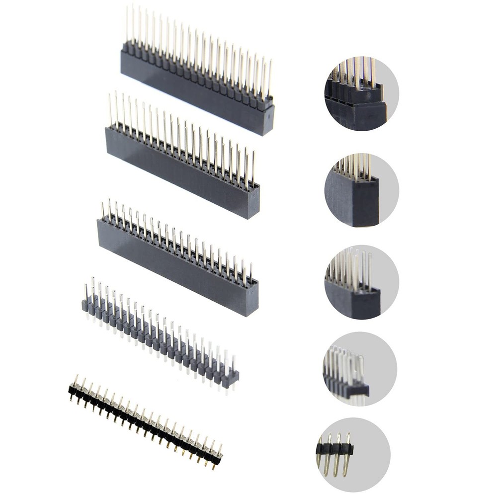 40 Pin Stacking Female Header Kit for Raspberry Pi GPIO Extensions – 2x20 Pack