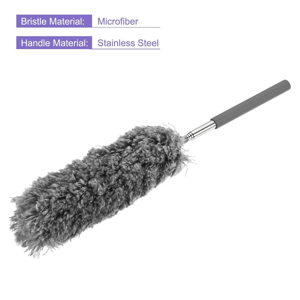 13.8 to 32.7 Inch Microfiber Duster Extendable Dusting Brush Gray