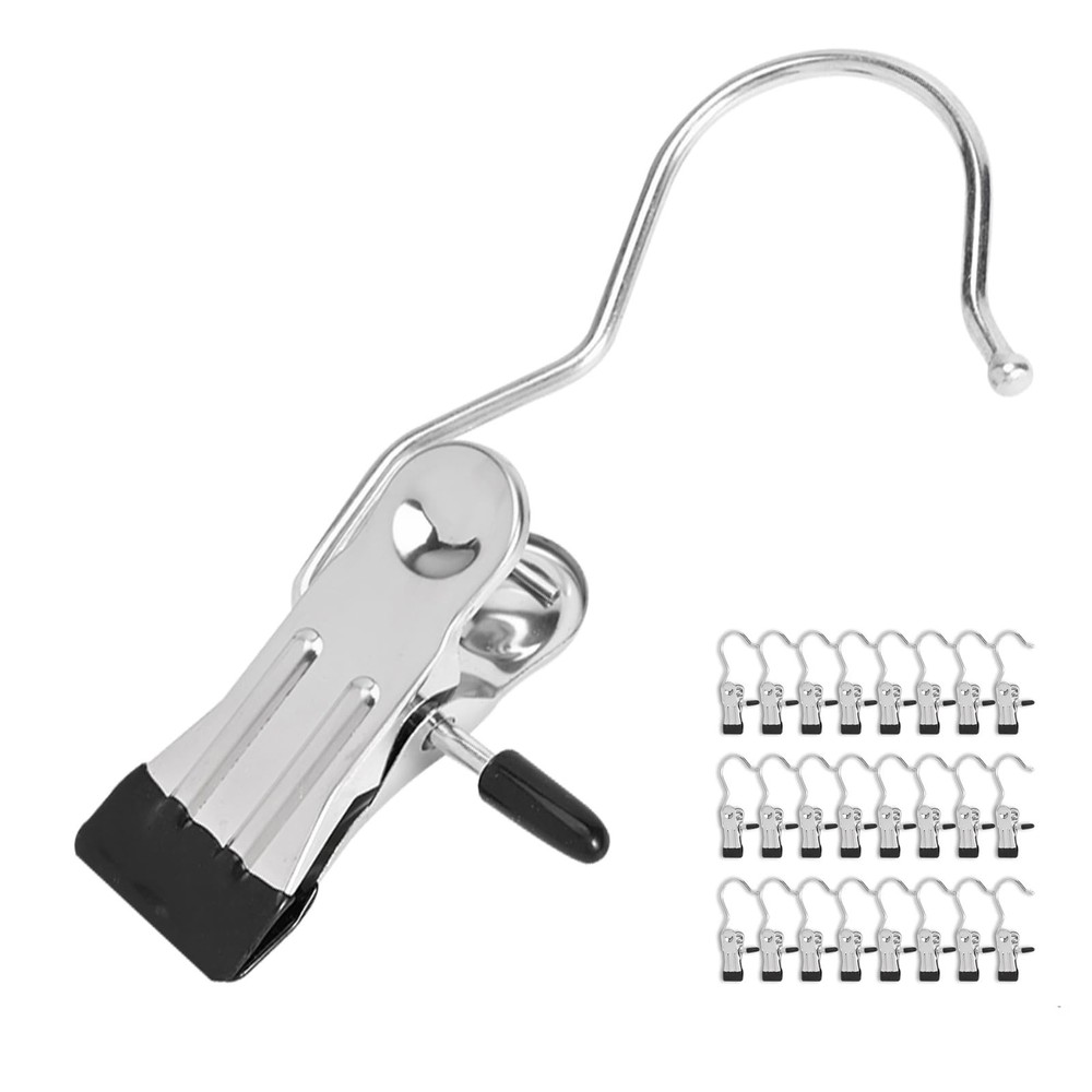 24 Pack Hanger Clips, Multi Function Clip Hooks, Laundry Hanging Hooks Clips,...