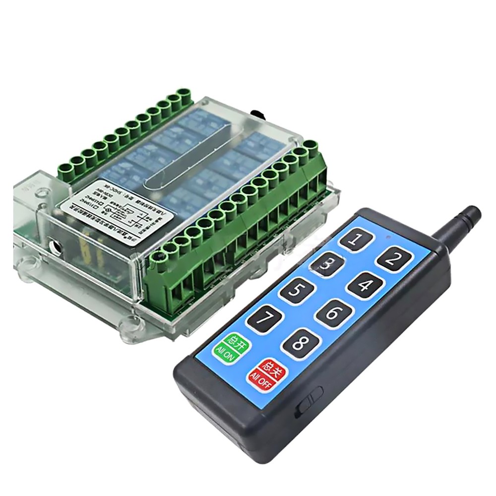 8 Channel Wireless RF433MHz Remote Control Switch Relay Module DC8-86V