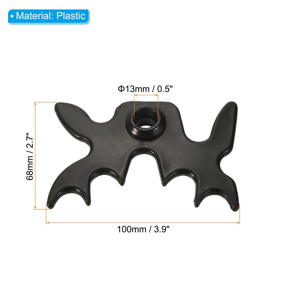 Billiard Bridge Head 13mm ID, 2pcs Plastic for Pool Table, Black