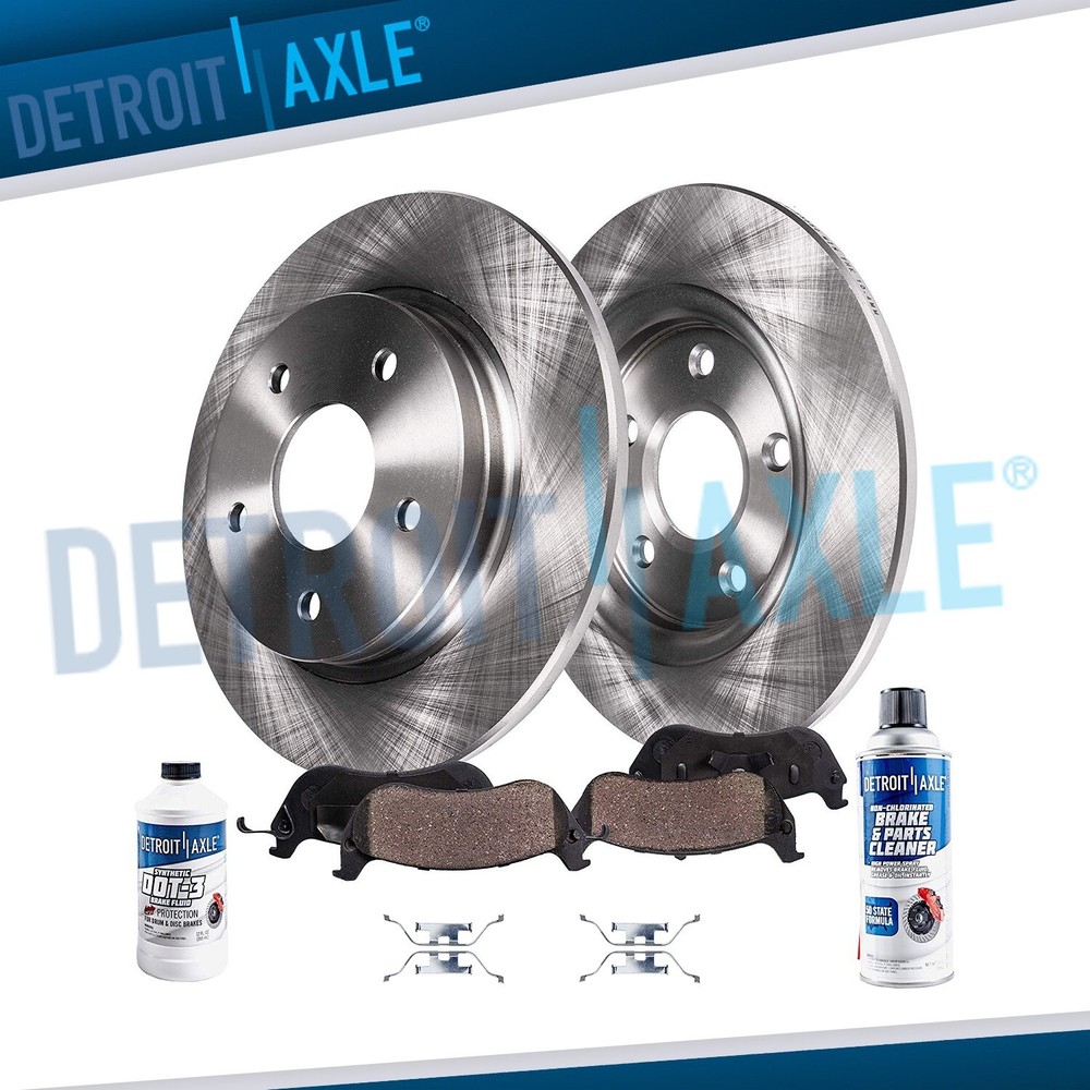 Rear SOLID Disc Brake Rotors + Ceramic Pads Kit for 2005 2006 BMW X5 3.0i