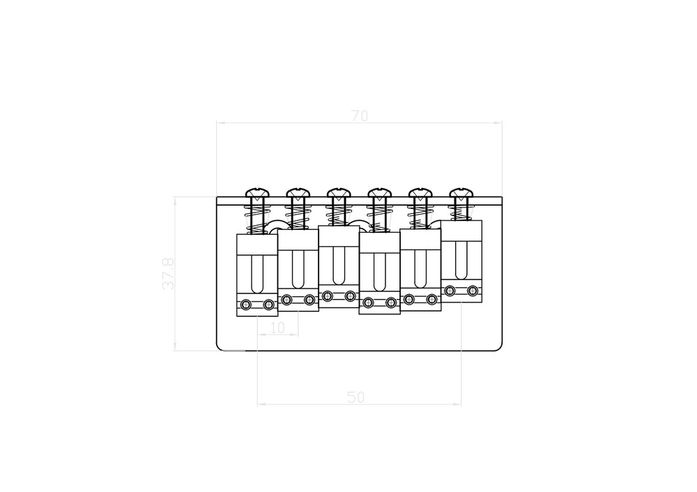 KD By AxLabs Hardtail Bridge - 3-Screw Mount, String-Through-Top - Chrome
