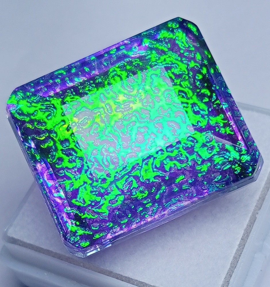 Emerald Cut Natural Monarch Fire Opal Certified 50+ Ct Loose Gemstone