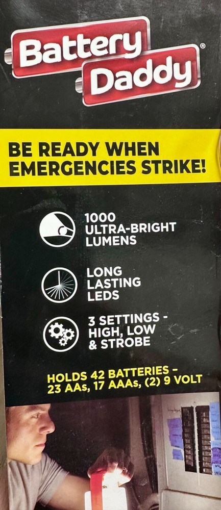 BATTERY DADDY UTRABRIGHT LANTERN AND BATTERY STORAGE CASE-READY WHEN YOU NEED IT