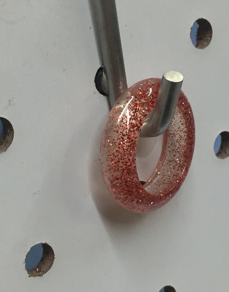Handmade Red And Gold Sparkle Resin Ring