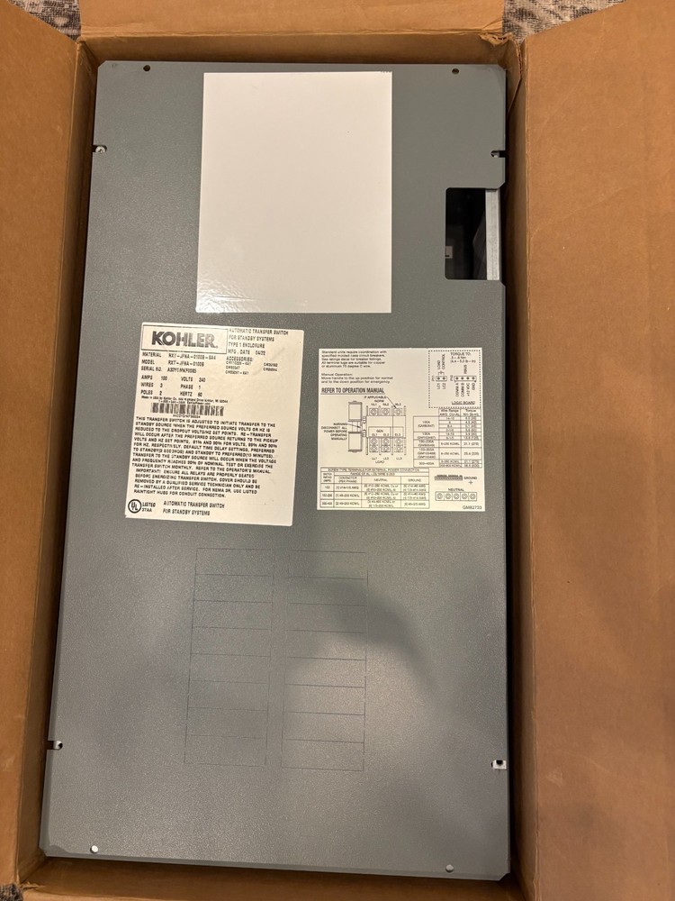 Kohler RTX 100 amp automatic transfer switch