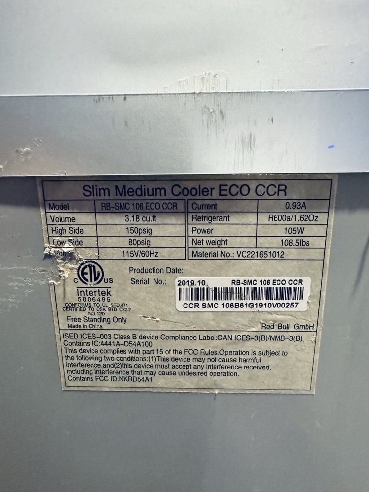 Red Bull Slim Medium Cooler Model: RB-SMC106 ECO CCR 🔥