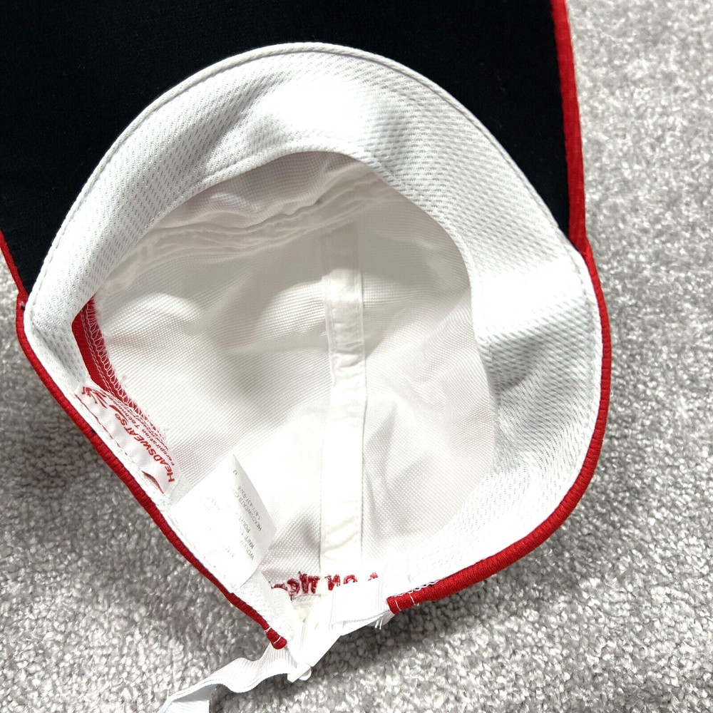 Vintage Timex Men's OSFA Panel Hat Cap Clip-On Back Red Logo Embroidered White