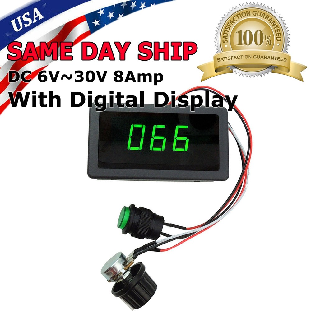 DC 6-30V Motor Speed Controller With 12V 24V 8A PWM Digital Display & Switch