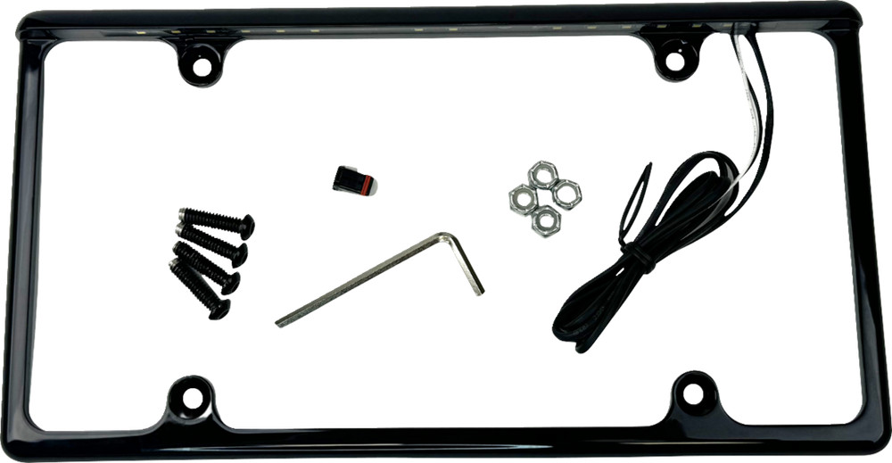 CUSTOM DYNAMICS License Plate Frame with LED Tag Illumination LPF-AUTO-B