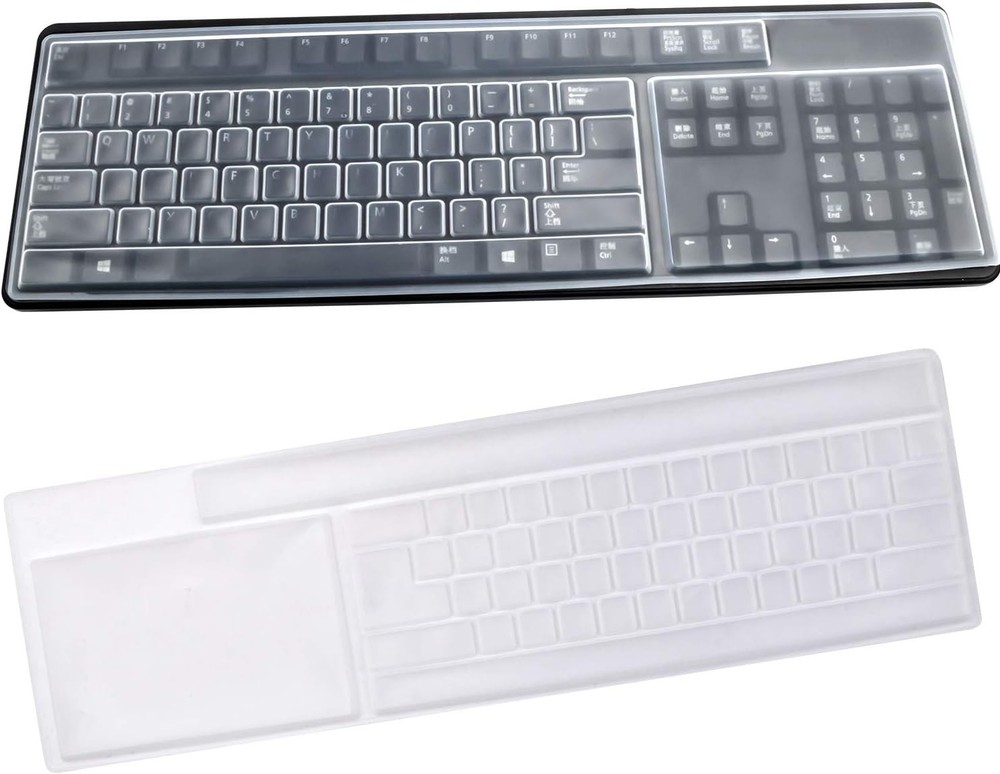 2 Pack Clear Desktop Computer Keyboard Protection Skin Protector Cover for PC...