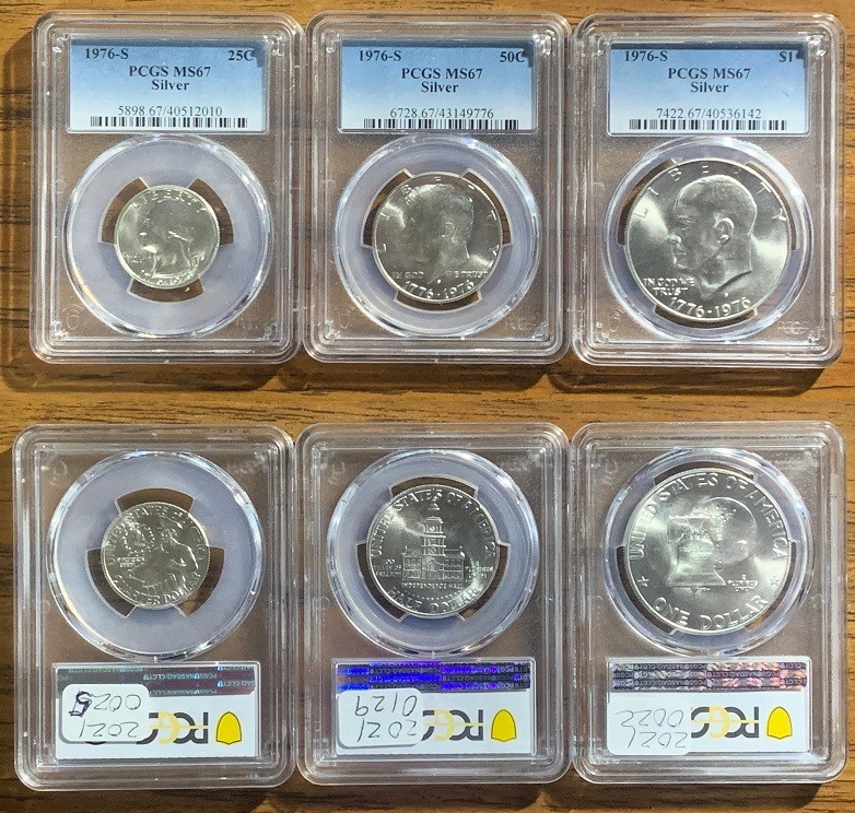 1976-S Bicentennial Silver Set (3 coins) PCGS MS67
