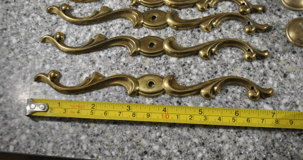 Lot Vtg KBC Cabinet Pull/Knobs, Backplate, Hinges