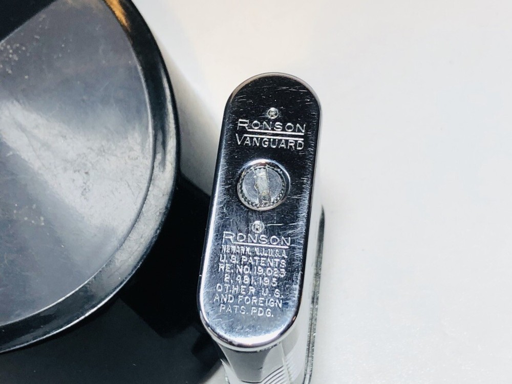 Vintage RONSON VANGUARD Art Deco Lighter with Original Box - Engraved RAG