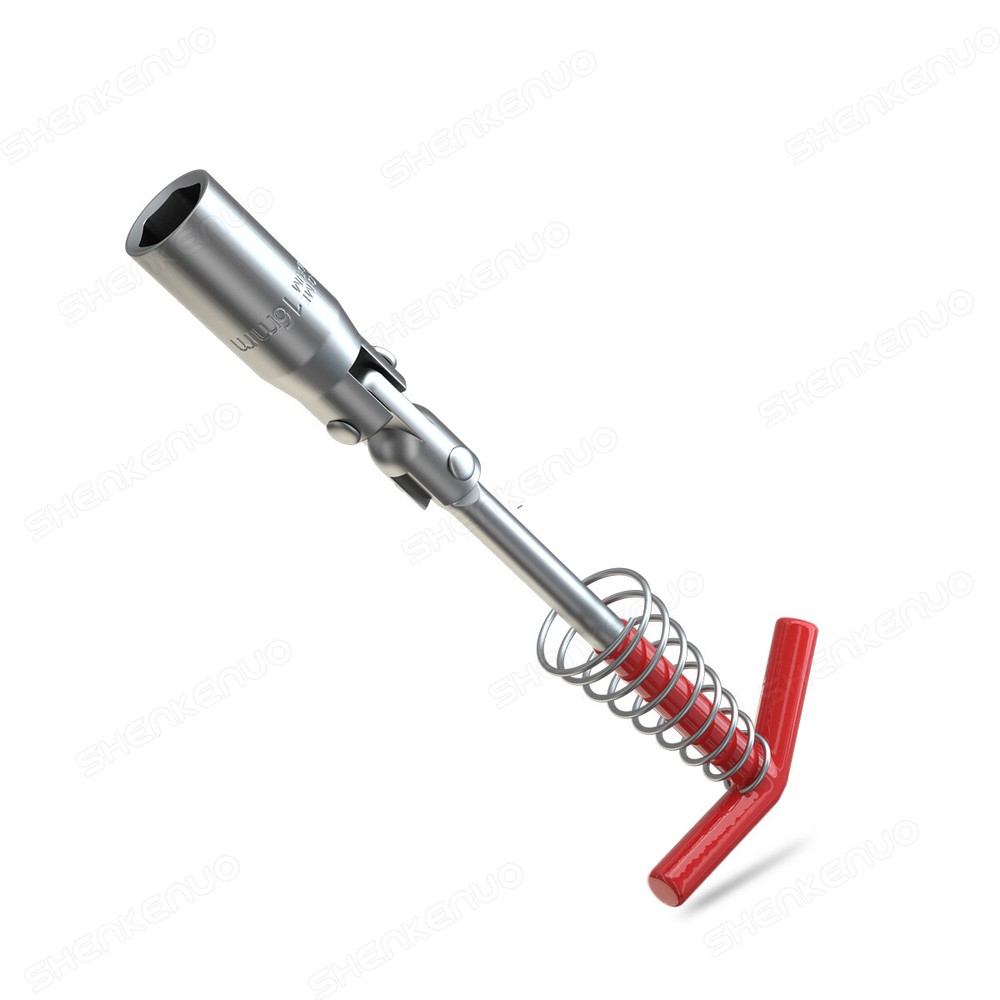 Spark Plug T-Handle Flexible Spring Swivel Wrench Removal Spanner 16mm Socket US