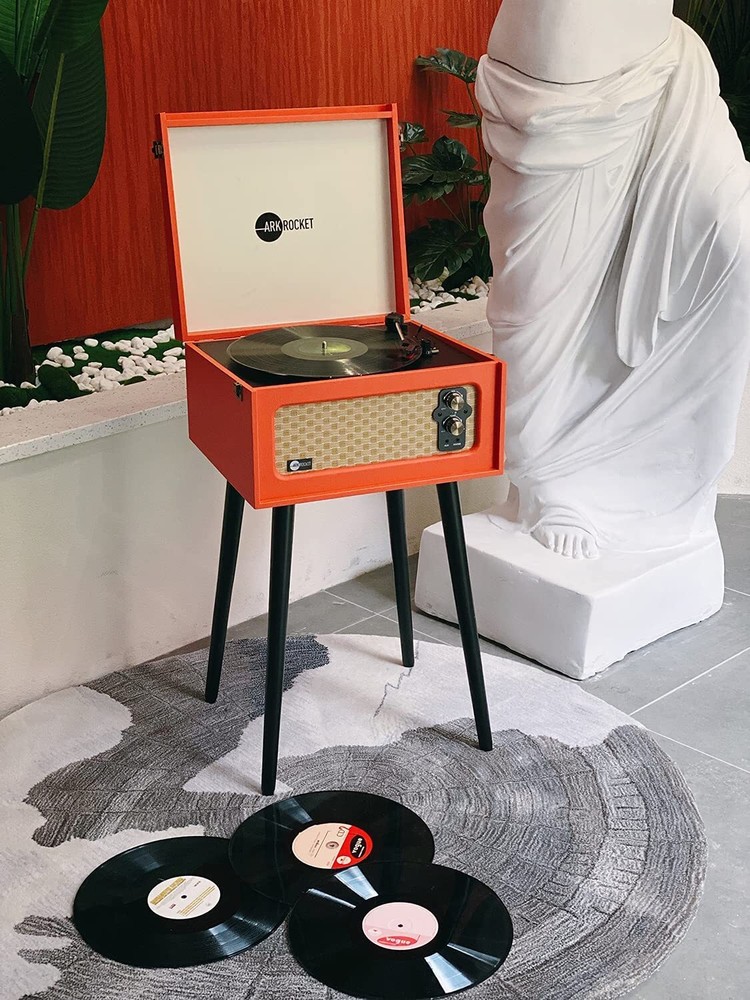 Arkrocket Discovery Bluetooth Record Player 3-Speed turntable removable legs