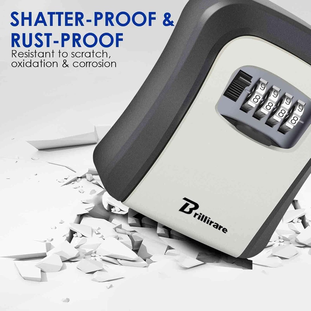 2 Pack Key Lock Box | Wall Mount 4 Digit Combination | Waterproof Large Capacit