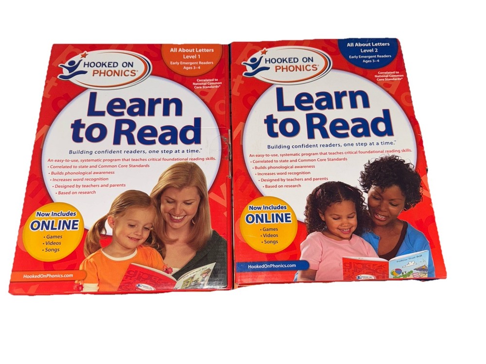 Hooked On Phonics Learn to Read Level 1 &2 set Ages 3-4