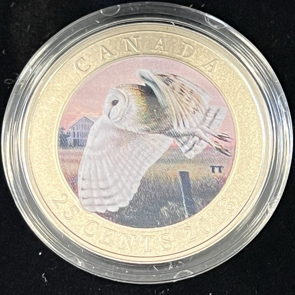 2013 Canada 25-Cent Colored Coin - Barn Owl