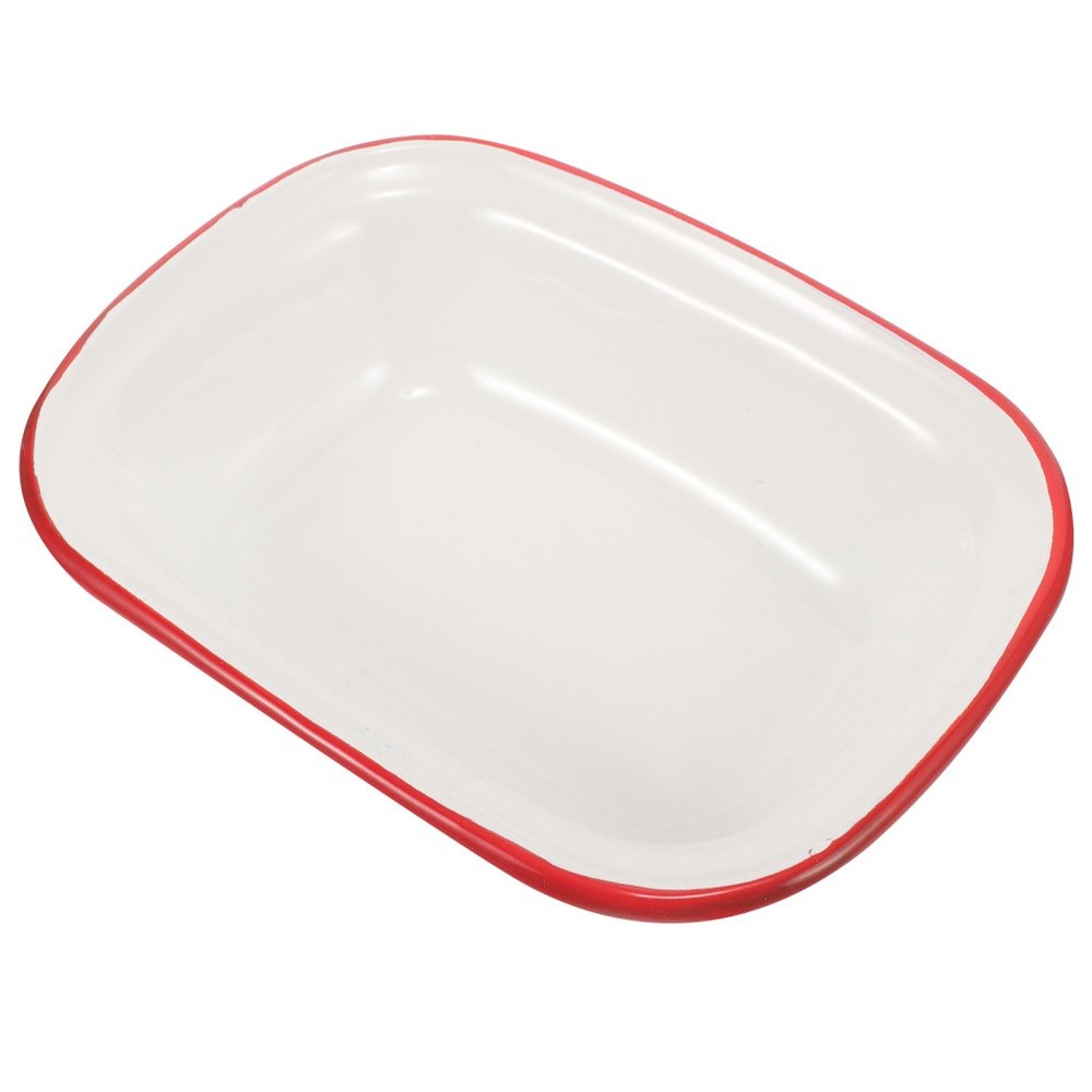 14 Inch Roasting Pan with Rack Cast Iron Baking Cookware Oven Safe Dish