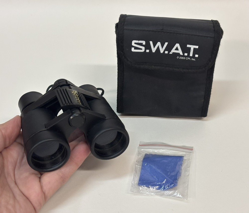 FAST FOCUS Binoculars Powerview 4x30 Coated with Case Compact Black