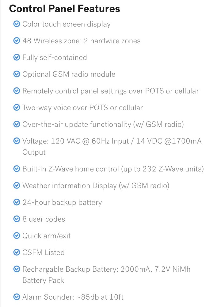 2gig technologies 2GIG-CNTRL2-345 2GIG home security Control Panel