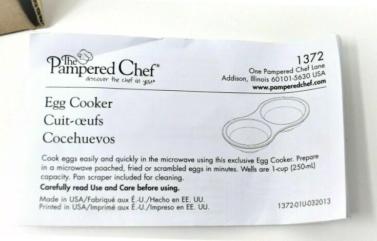 PAMPERED CHEF Microwave Double Egg Stoneware Cooker #5151
