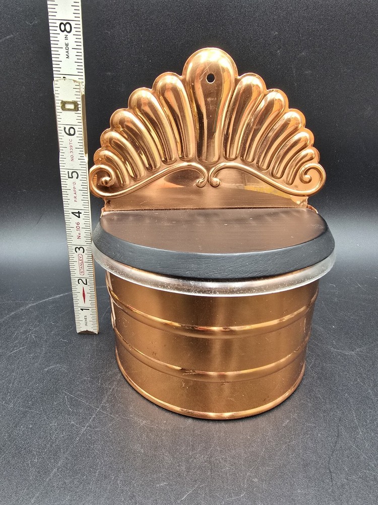 Copper Wall Salt Cellar Box Plastic Lining
